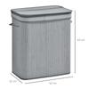 100L Natural Wood Laundry Basket A Compartment w/Flip Lid Removable Lining Handles Board Base Foldable Durable Water-Resistant Dirty Clothes Storage