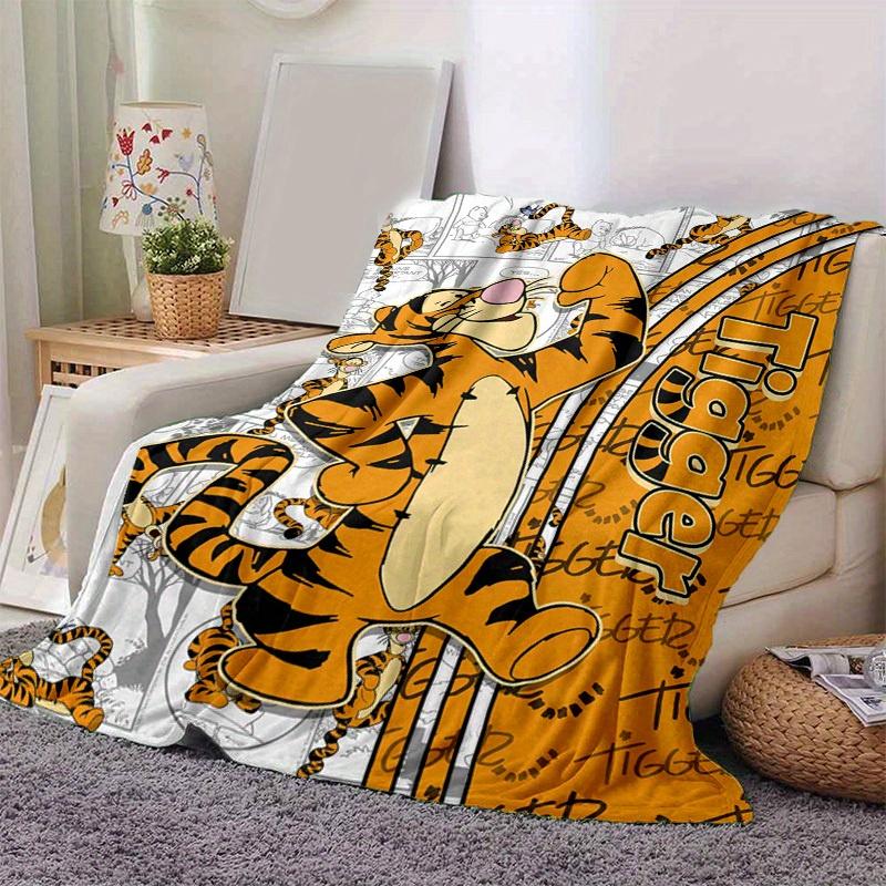 1pc. Cartoon Tiger Print Blanket, Seasonal Universal Home Decor,Soft Flannel Throw Blanket, Versatile & Cozy for Bedroom, Living Room, Trave