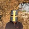 Templar Grey Crusader Knight Medieval Great And Cosplay  ,Handmade Steel Brass Helmet , Collectible Gift