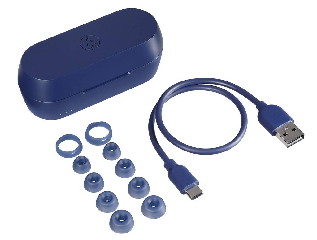 Earphones Compatible with Completely Wireless Earphones Deep Bass Up To Approximately 45 Hours of Playback Qualcomm Enhanced Call Quality Blue BL