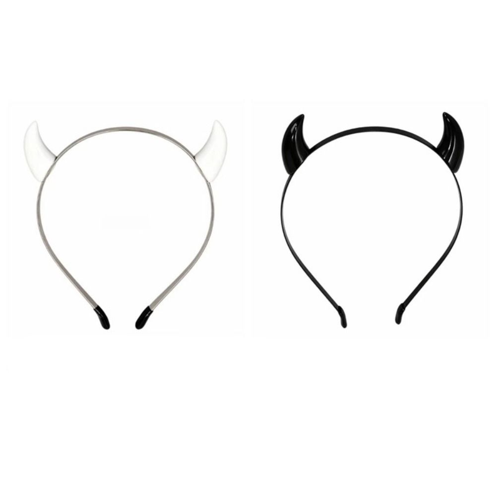 Resin Ox Horn Hair Clips Animal Anime Headband Devil Horn Hairband Daily Styling