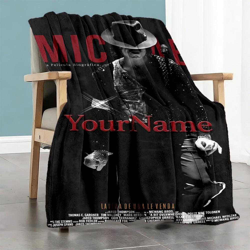 Michael Jackson 121 Personalized Text Blanket Throw Personalized Blanket Ultra-Soft Perfect for Bed Couch Office Chair Office