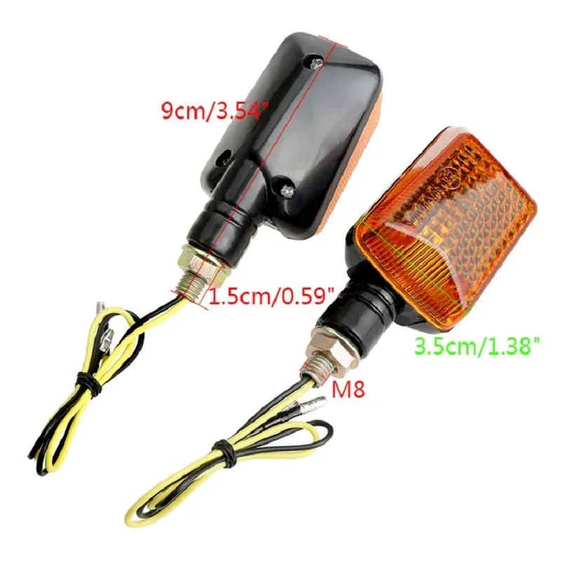 2Pcs Universal Motorcycle Turn Signal Indicator Lights Lamp 12V Amber Bulb Blinkers Flashers Sidemarker For Ducati Suzuki Yamaha