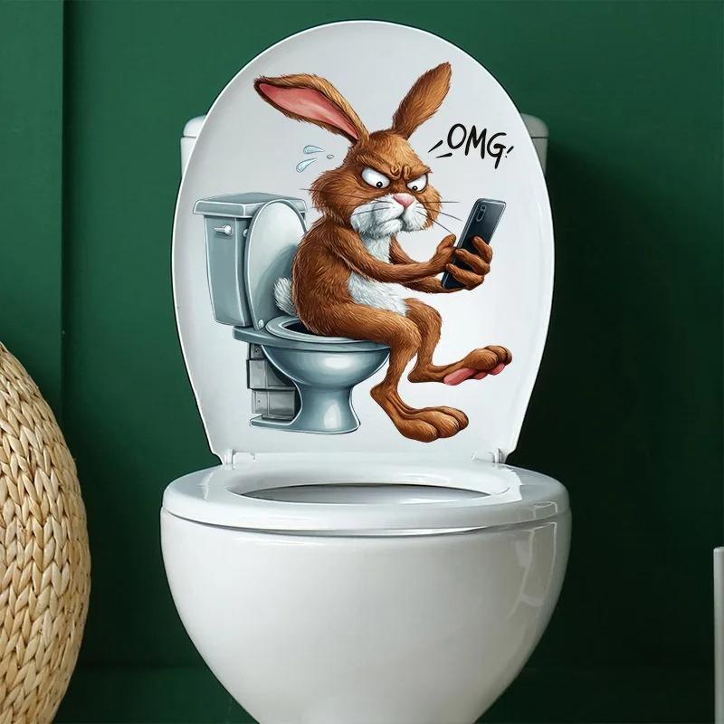 1 шт. Забавные наклейки на сиденье унитаза из ПВХ с животными Обезьяна Зебра Жираф Декали Водонепроницаемый Декор для стен ванной комнаты и двери Креативные съемные наклейки
