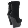 Отличные ботильоны GIUSEPPE ZANOTTI На танкетке черные Замша Женские 35 Б/у