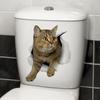 3D Наклейки с котами - Съемные Водонепроницаемые Наклейки на стену для ванной комнаты, туалета, Забавный самоклеящийся декор для спальни, гостиной