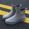 Fashion Rain Shoes Men's Medium Tube Rain Boots Non-slip and Wear-resistant Kitchen Work Rubber Shoes Men's Car Wash Fishing Labor Protection