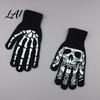 Knitted Horror Cosplay Accessories Halloween Glow‑In‑The‑Dark Skeleton Knit Gloves Luminous Skull Bone Print Costume Atmospheric Photo