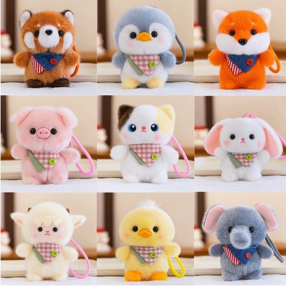 Fluffy Cartoon Foodie Animal Plush Toys Soft Plush Hanging Doll Cartoon Stuffed Doll Bag Charm