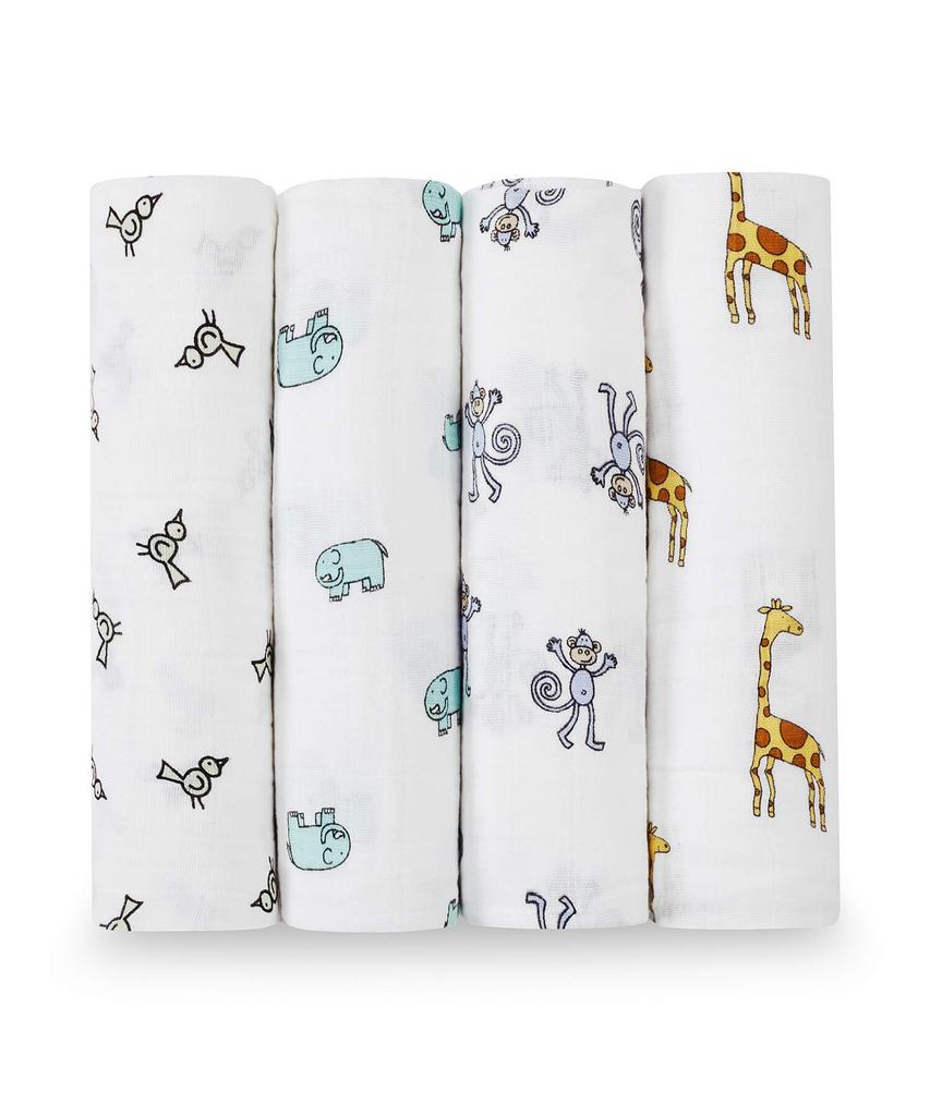 Aden anais марлевая детская пеленка японский продукт aden anais пеленки набор из 4 муслиновых пеленок jungle jam 120 x 120 см пеленка aiden and anai для новорожденных 2026 +