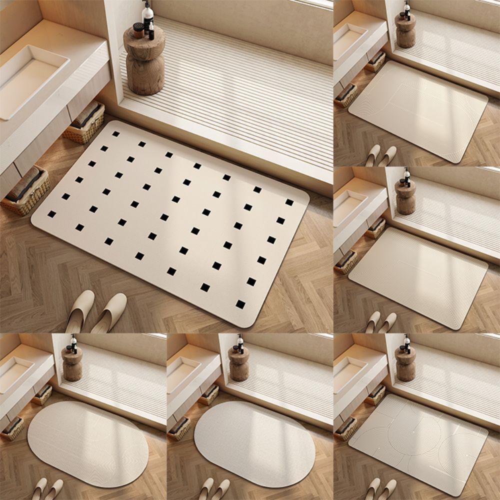 40*60cm Absorbent Bath Rug Mat Quick Dry Crystal Velvet Toilet Entrance Mud Mat Square Ultra Thin Non-slip Area Bath Rug
