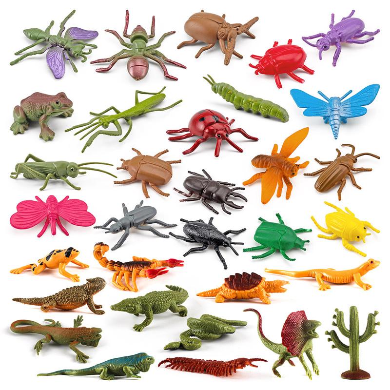 Lifelike Insect Figurines Ants Moths Ladybugs Spiders Bees Animal Model Action & Figure Educational Toys for Children
