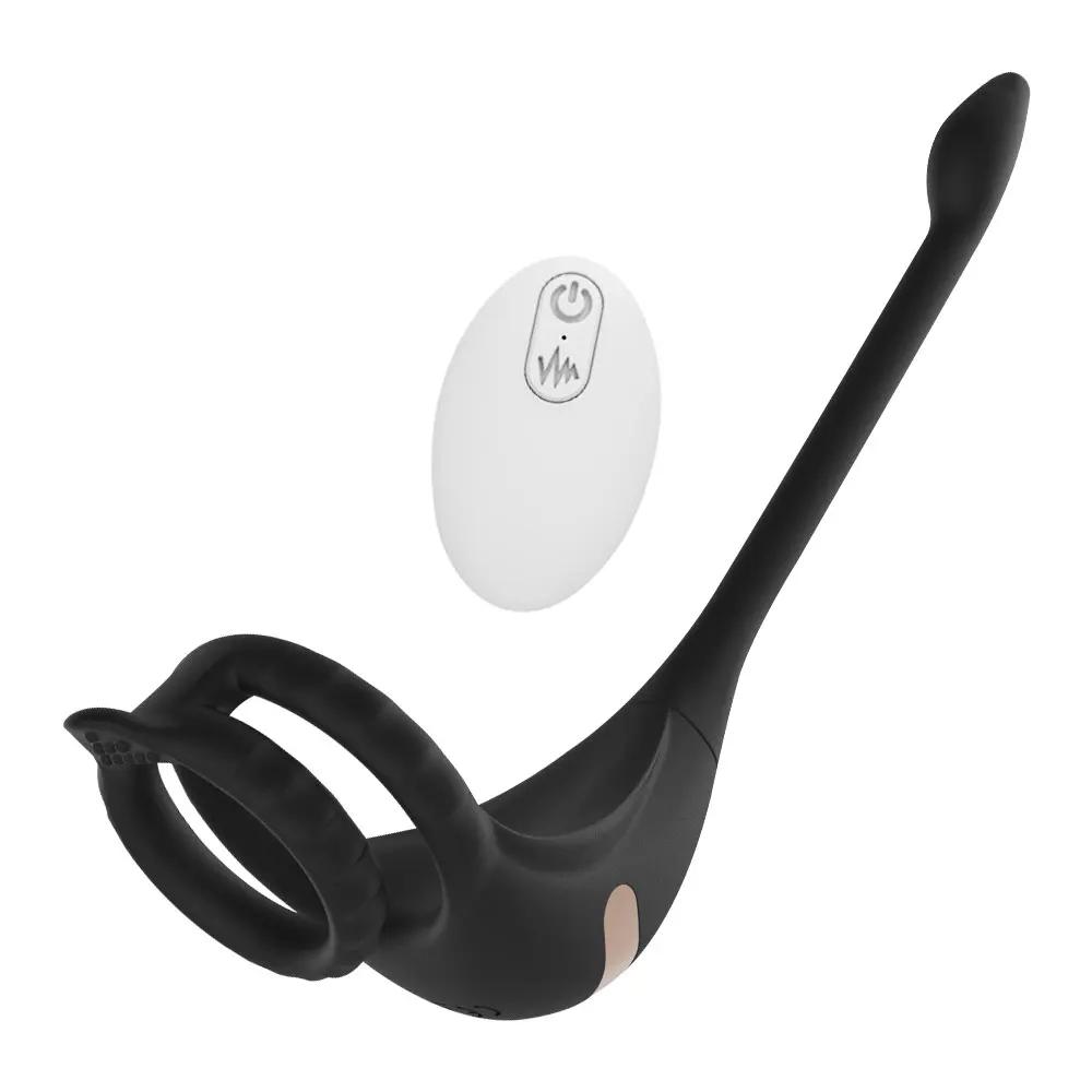 Vibrating Cock Ring Taint Stimulator with Mini Bullet, App Remote Control Anal Butt Plug Prostate Massager Penis Ring Male Vibrators Sex Toys