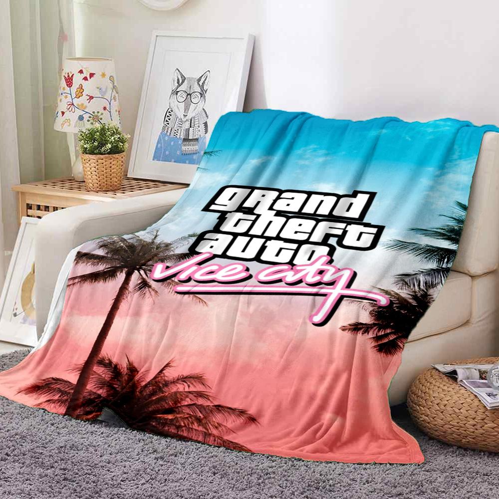 Gta Vice City Flannel Blanket Throw Blanket Soft Warm Sofa Bed Camping Home Decor Unique Christmas Gift C9211642