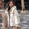 Зимнее короткое утепленное пальто с хлопковой подкладкой для женщин