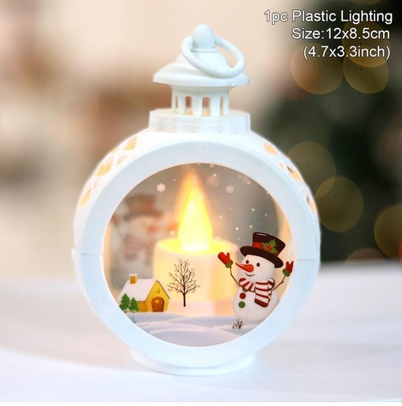 Merry Christmas Round Wind Light Decoration for Home, Christmas Ornaments, Xmas Gift, New Year