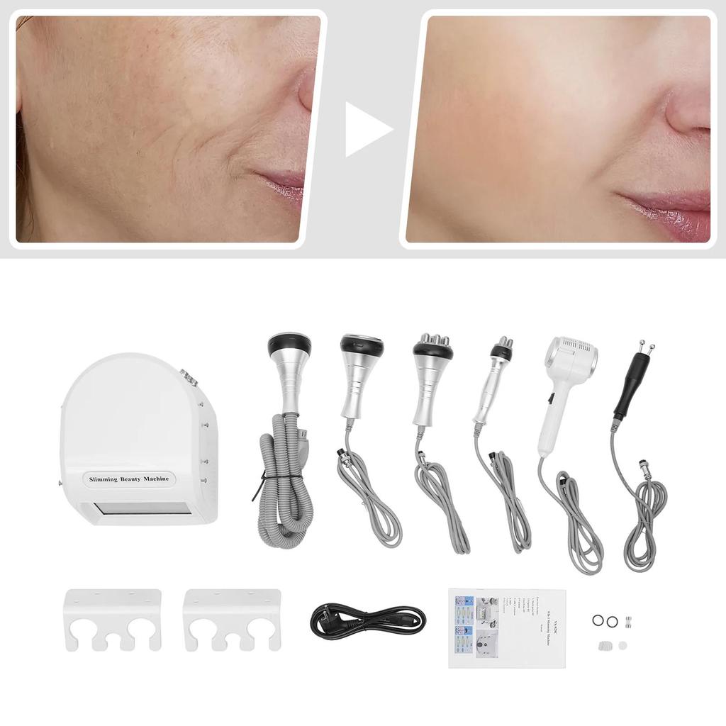 6-in-1 40K Ultrasonic Cavitation Device with Vacuum Lifting - Salon-Grade Body Slimming, Facial Firming & Beauty Machine