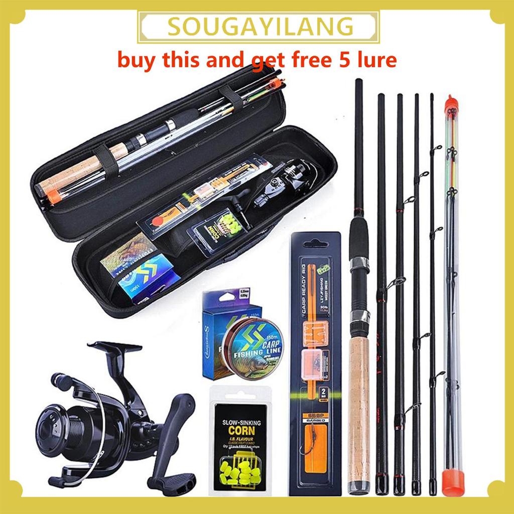 Fihsing Rod and Reel Combo 3.0m Carp Fishing Rod L M H Power Feeder Rod and Carp Reel with Carp Line Bait Hook Accessory Carrier Bag
