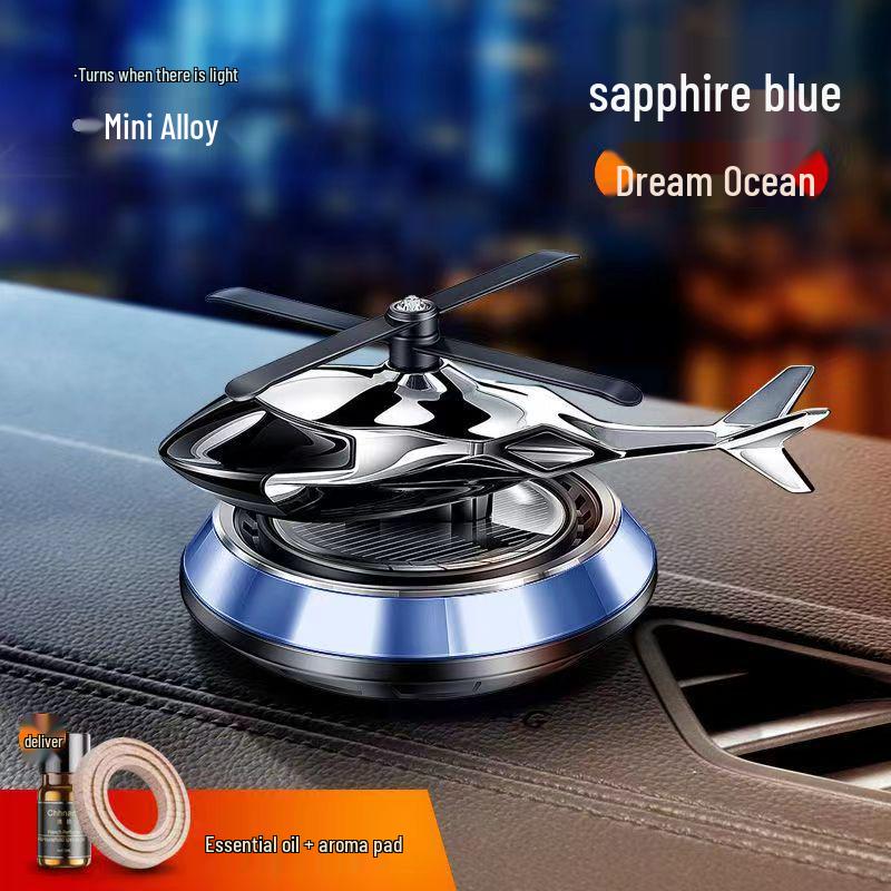 Вращающийся автомобильный освежитель воздуха в виде вертолета на солнечной батарее с датчиком освещенности