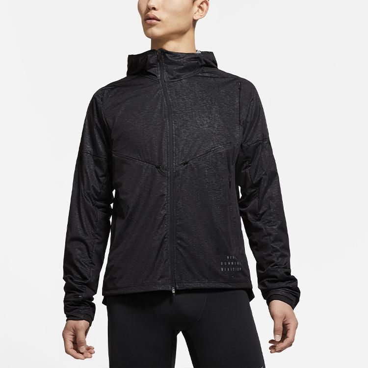Nike Повседневная беговая куртка с капюшоном, мужская верхняя одежда, черная DA0417-010