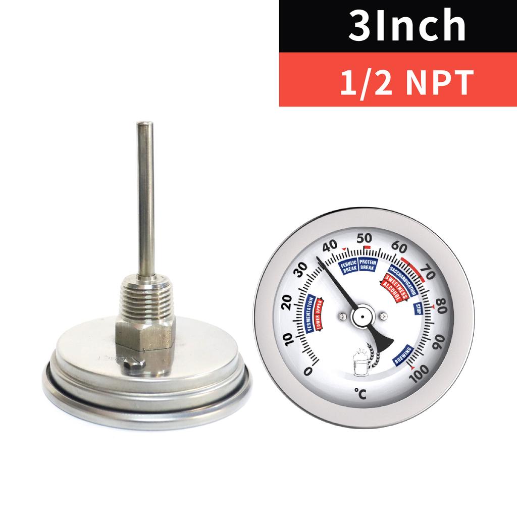 Биметаллический зондовый термометр с циферблатом из нержавеющей стали для бытового бойлера, для приготовления дистиллированной воды, для спиртового термометра, аксессуары