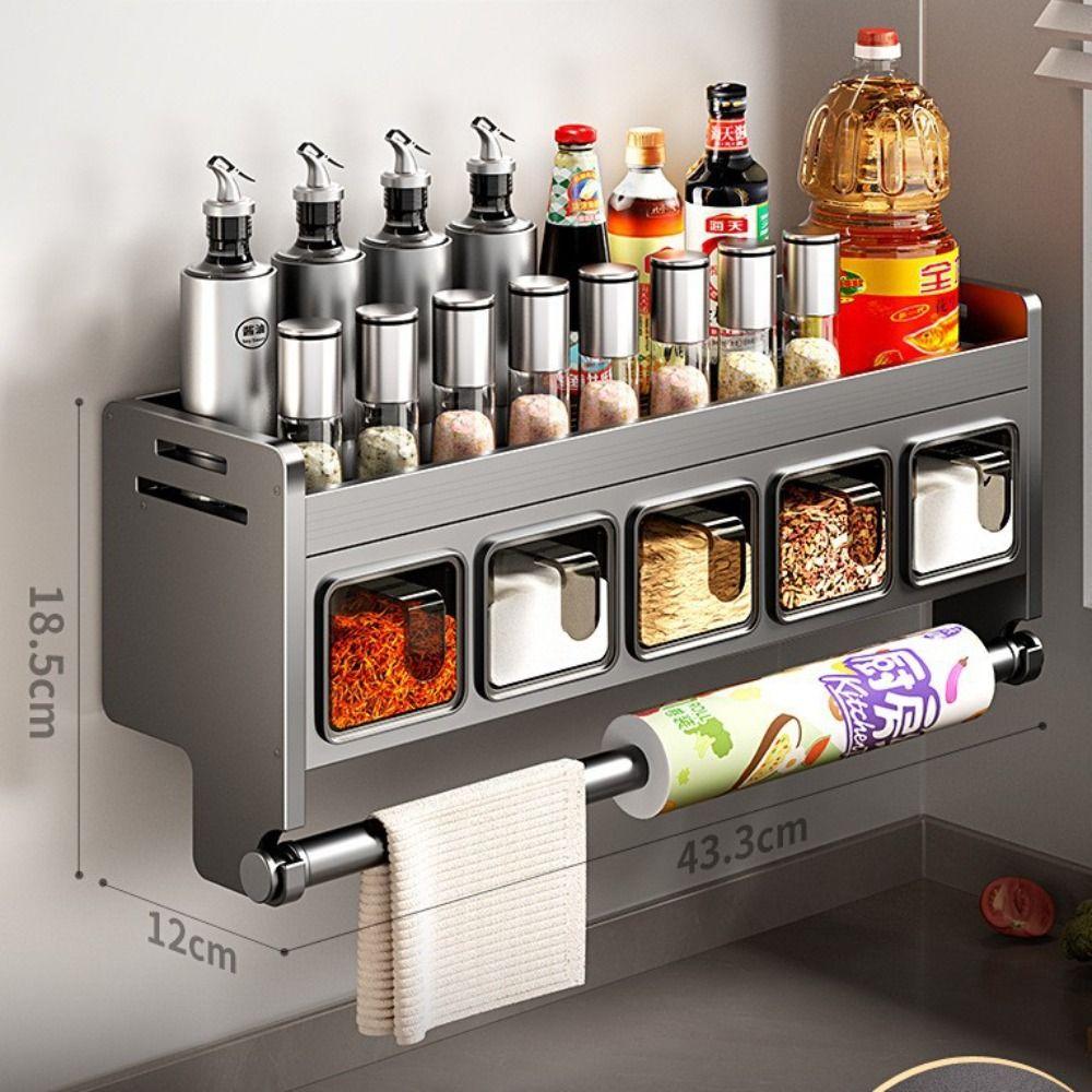 Multifunctional Condiment Jar Storage Holder Waterproof Spice Jars Rack Seasoning Box Rack Salt