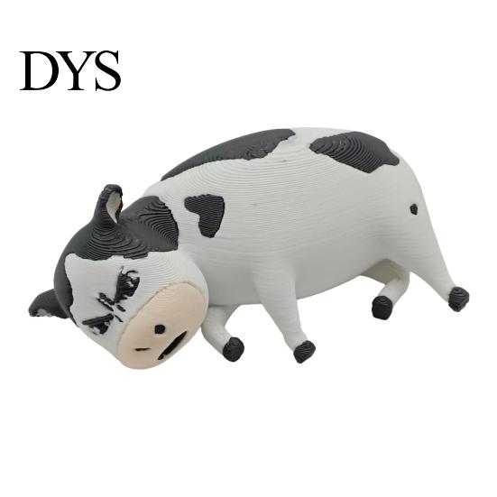 3D-печатная корова, игрушка, фигурка молочного скота, мультяшная статуэтка коровы для декора стола, мини-скульптура для дома и офиса, аксессуар в подарок любителям животных