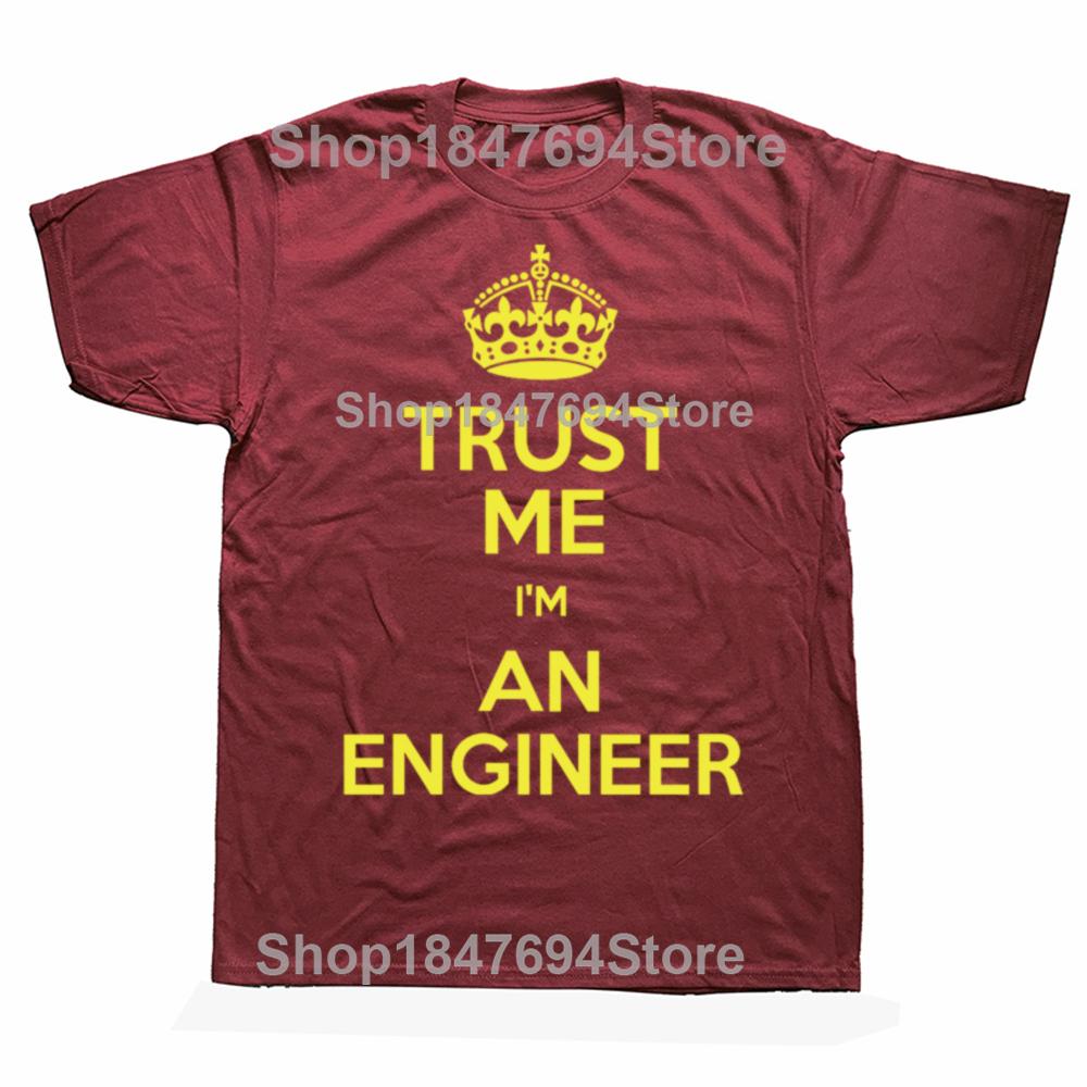 Funny Programmer Trust Me I Am An Engineer 100% Cotton T-shirts Men Fashion Casual Tshirt Loose Oversized Streetwear T Shirt