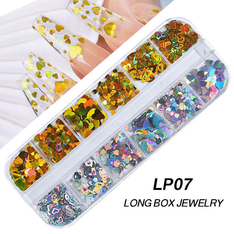 Нейл-арт Love Heart Sequins Symphony Laser Sparkle Small Red Heart Nails Ultra-tony Peach Heart Patch Jewelry
