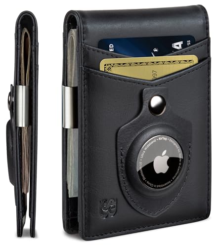 SERMAN BRANDS Money Clip Wallet - Men's Wallet Slim Front Pocket RFID Blocking Card Holder Minimalist Mini Bifold, 4.3 inches x 3.1 inches x 0.6