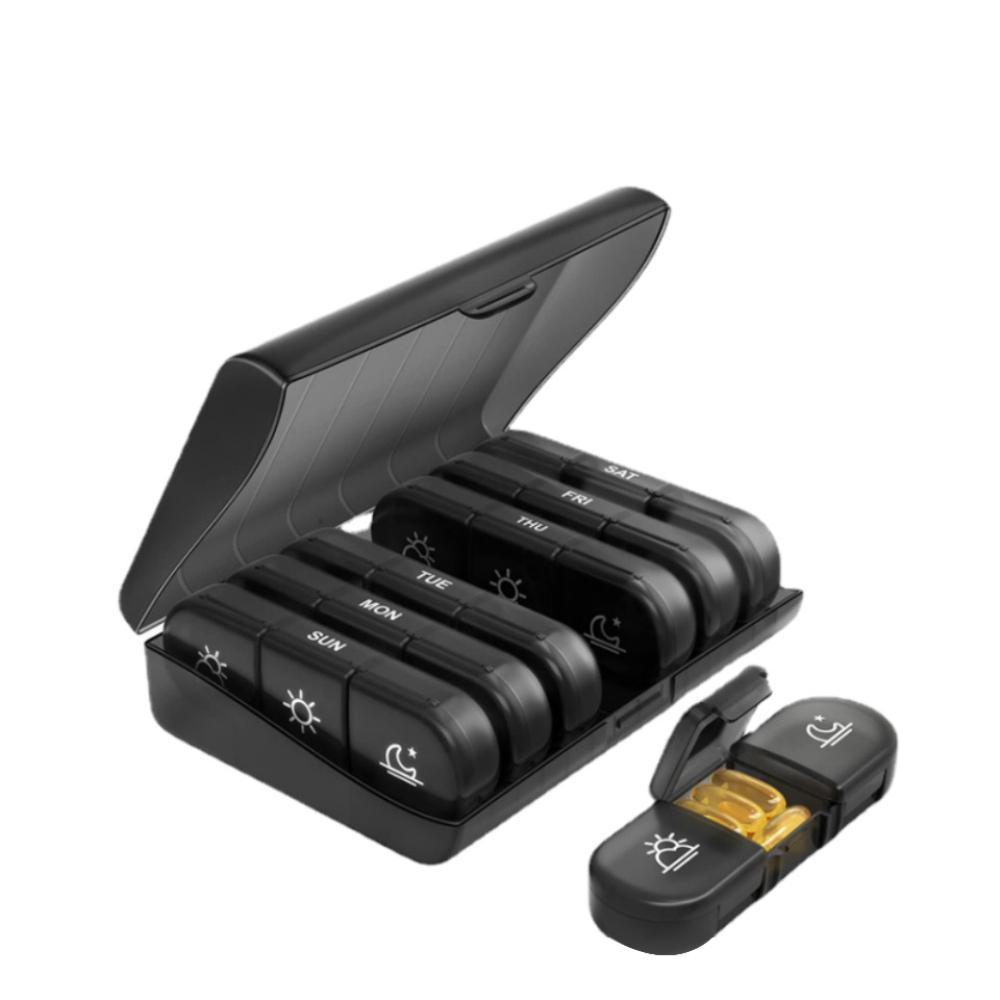 Pill Box 7 Days Organizer 21Grids 3 Times One Day Portable Travel With Large Compartments For Vitamins Medicine Fish Oils