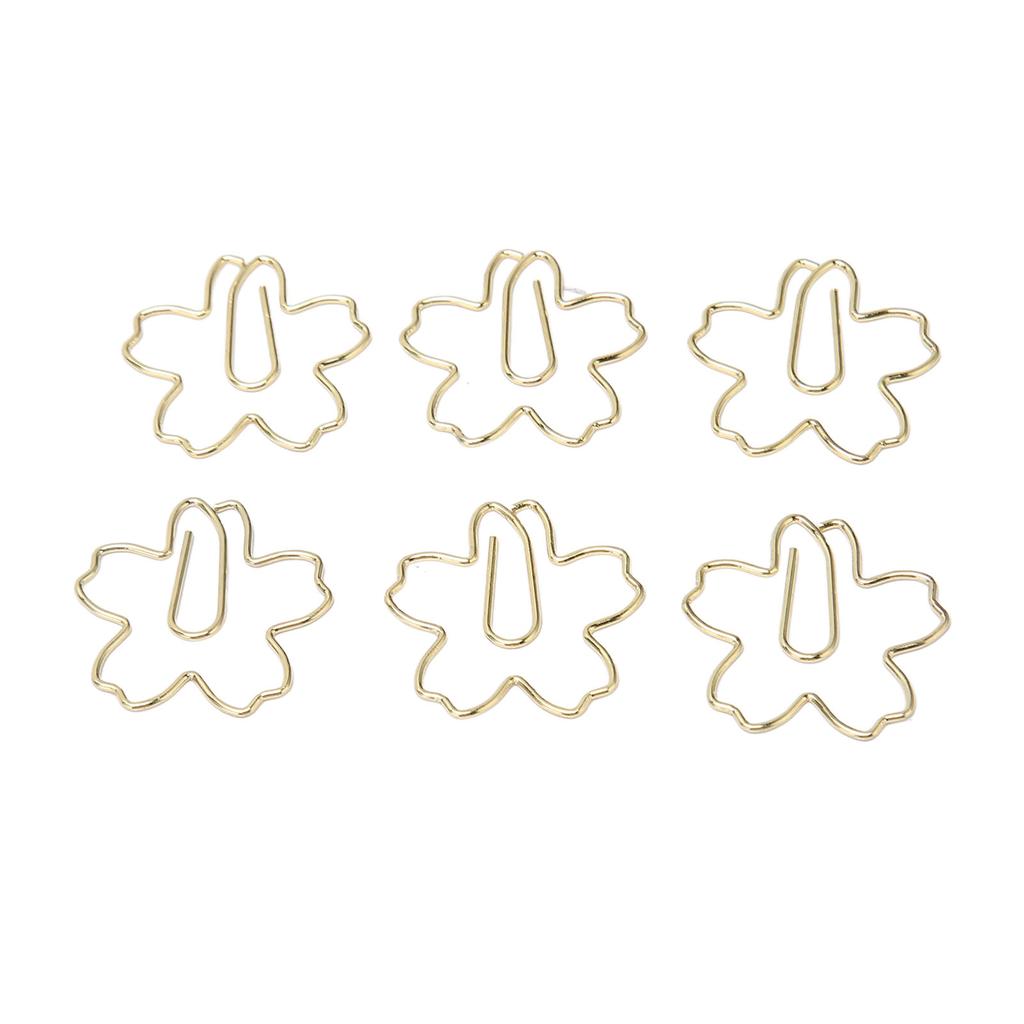 100Pcs Fancy Paperclips Style Metal Box Packed Gold Color Cute Paper Clips for Office