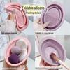 Набор для чистки кистей для макияжа: Beauty Egg, пуховка для пудры, очиститель для силикона, чаша для сушки