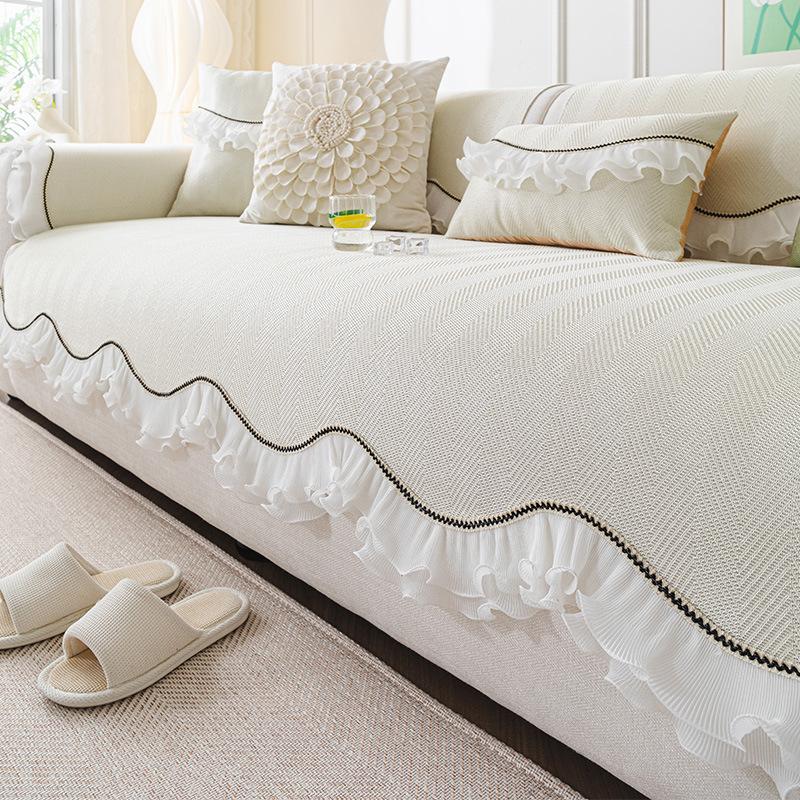 French Skirt Cool Mat Cushion New Special-Shaped Non-Slip Sofa Cover Towel Summer Ice Silk Sofa Cushion