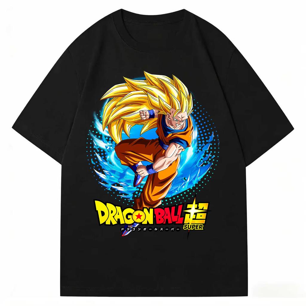 Dragon Ball Vintage Super Saiyan Goku Print Top pure Cotton Unisex TShirt Unisex High Quality Casual Streetwear 2026 Summer Tee