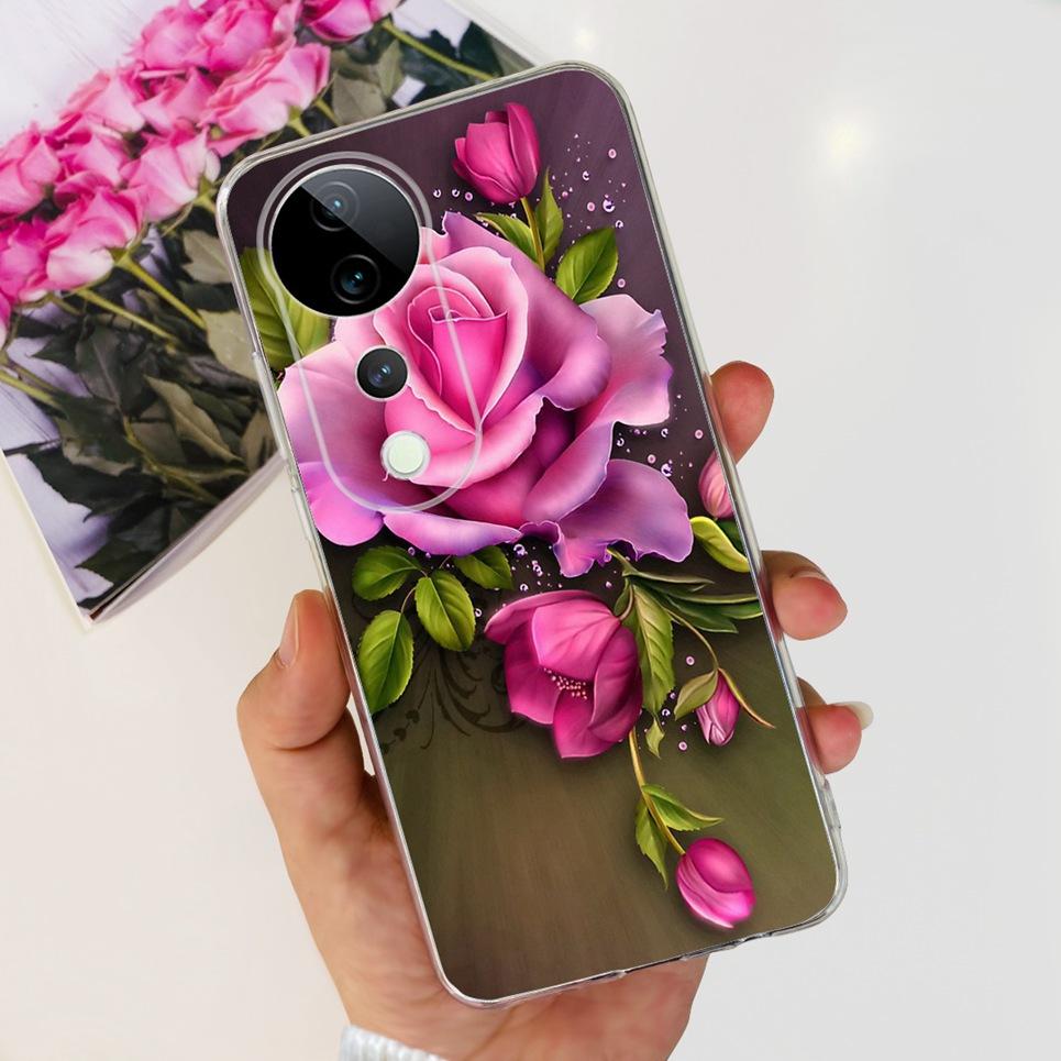 Flower Butterfly Women Fashion Back Cover For Vivo S19 Pro 5G V2362A Phone Funda Transparent Soft TPU Slim Silicone Bumper Etui