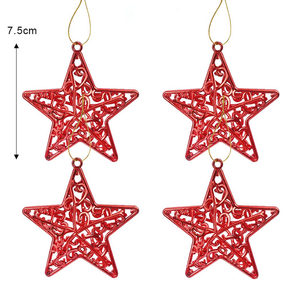 Рождественская звезда подвесное украшение полая золотая серебряная красная пятиконечная звезда 3D подвеска на елку новогоднее украшение для вечеринки