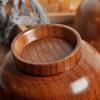 190/240/300/425/475ml Wooden Bowl Reusable Reverse Edge Round Thickened Anti-scalding High-footed Mongolia Style Rice Bowl Kitchen