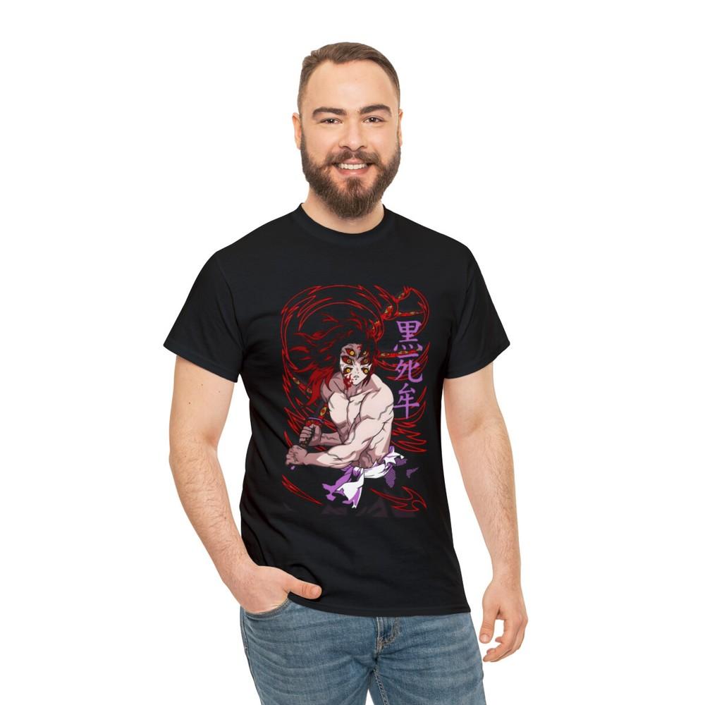 Kokushibo TShirt Demon Slayer Kimetsu No Yaiba Anime Unisexga Black Shirt All Size