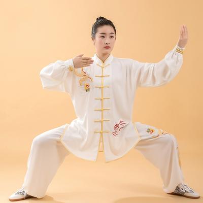 Вышитые костюмы для тайцзи, классические тренировочные костюмы для людей среднего и пожилого возраста, двухкомпонентные костюмы для занятий боевыми искусствами для мужчин и женщин