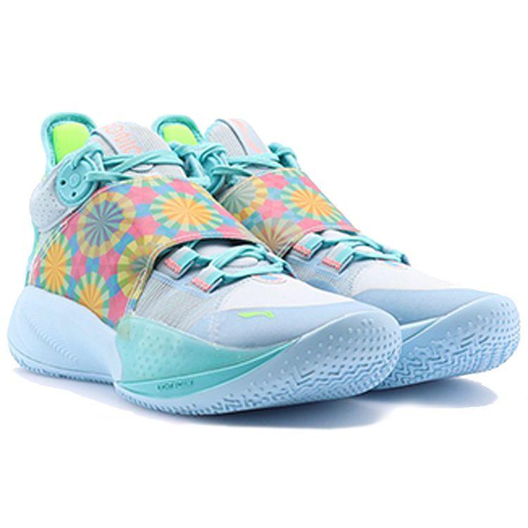 Li Ning Sonic 9 Shock Absorption Anti-Slip Wear-Resistant Mid-Top Basketball Shoes Men Basketball Shoes Blue Gray ABAR011-8