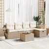 VidaXL Garden Furniture Set with Cushions 6 Pcs Beige Woven Resin, Outdoor Sofa Set, Corner Sofa Set 3325810