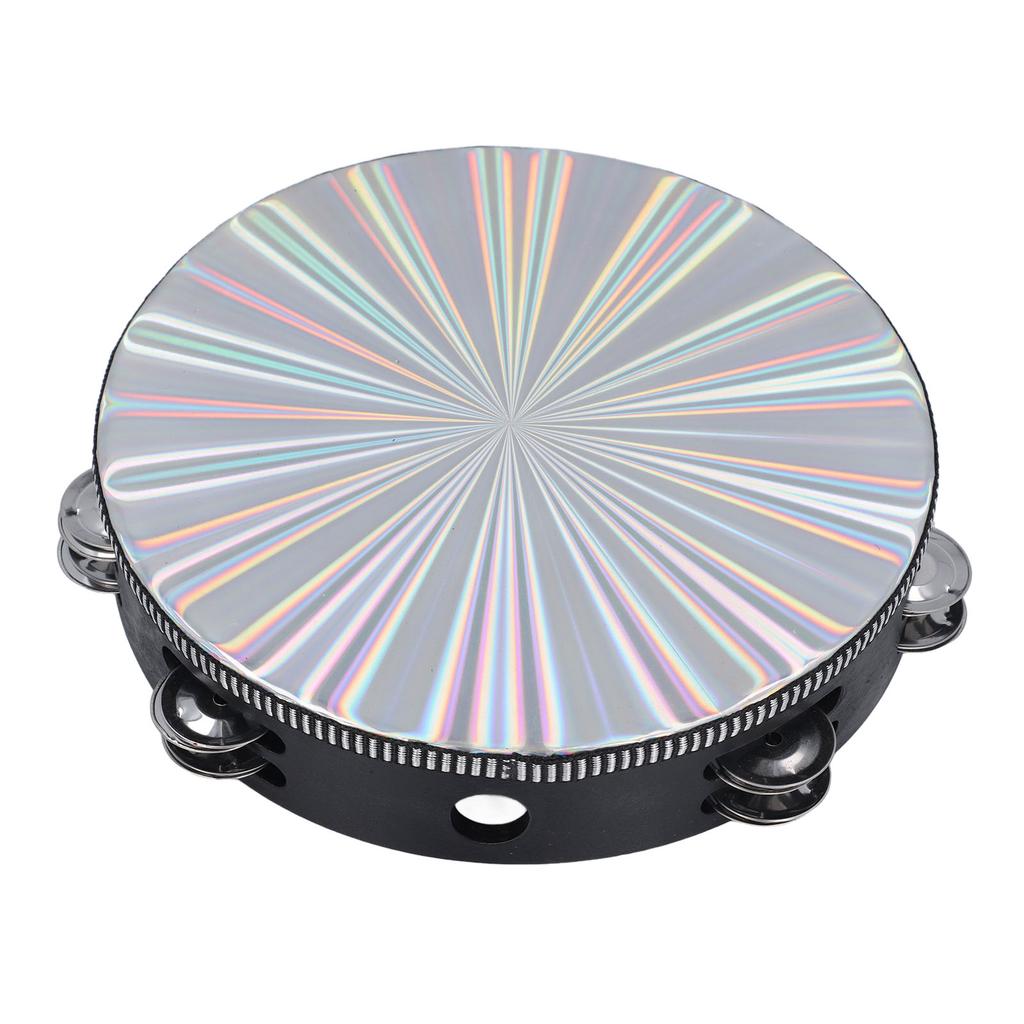 Сияющий бубен Светоотражающий Чистый Звонкий Звук Двухрядный Колокольчик Барабан Ручной Ударный Инструмент 10 Дюймов