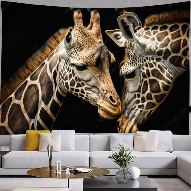 Гобелен с животными, настенный гобелен для спальни, лев, тигр, жираф, лиса, гобелены, декор для гостиной, эстетический декор, искусство хиппи