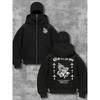 Men's Gothic Style Printed Double Hat Sweatshirt Autumn and Winter Cardboard Zipper Shirt Comfortable Hoodie Jogging Fashion