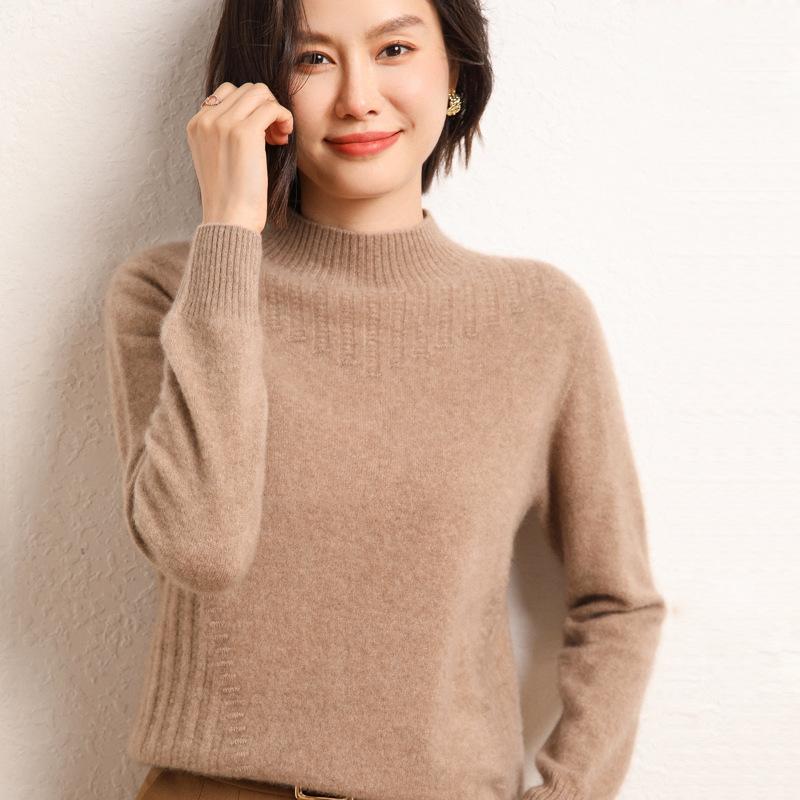 Готовый к носке Кардиган с полуворотником для женщин Осенью и Зимой Новая Кашемировая Вязаная Базовая Рубашка Модный Универсальный Пуловер Свитер