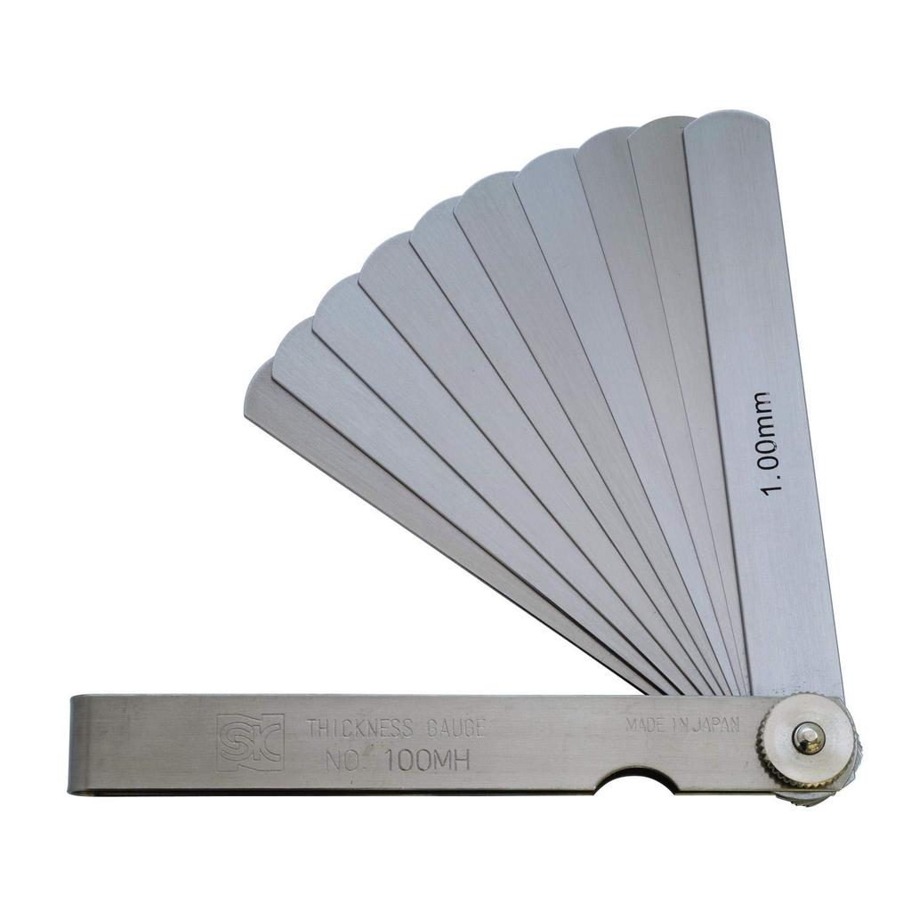 Niigata Seiki SK Made In Japan Thickness Gauge (Gap Gauge) Set of 10 100mm 100MH 0.10-1.00mm