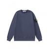 Classic Stone Heavyweight American Streetwear Crewneck Long Sleeve Hoodie With Embroidered Patch Unisex Loose Fit