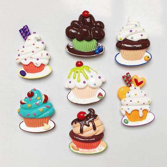 3D-магнит на холодильник в виде кекса, имитация десерта, магнит на холодильник из смолы для домашнего офиса, кухонного шкафчика, имитация украшения для еды