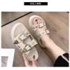 Summer Fashion Dark Black Wind Metal Slippers Female New Rivets Thick Bottom Casual Sandals Beach Slippers